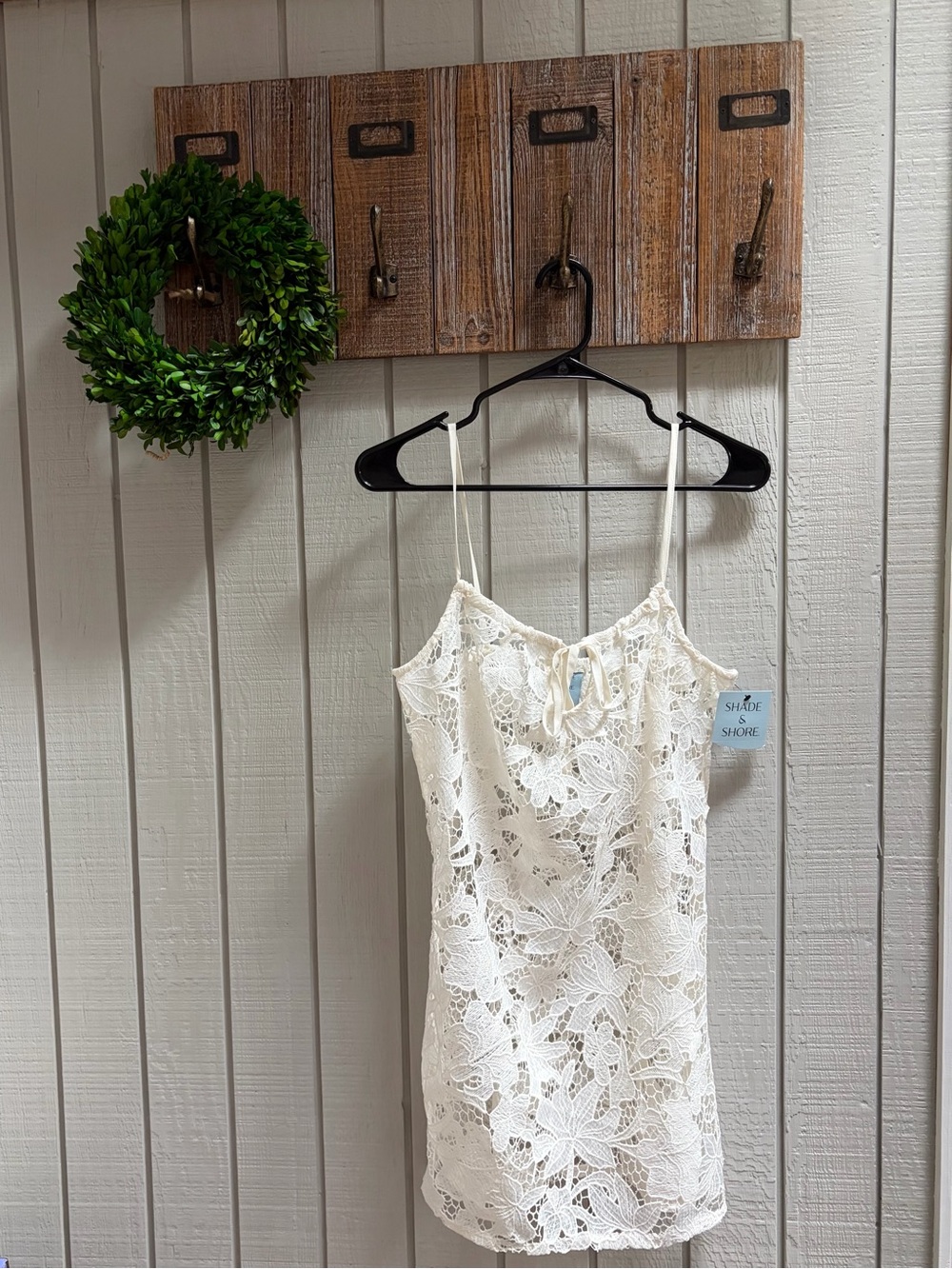 Shade & Shore White Floral Lace cover up